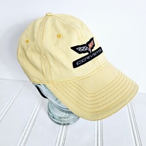 Corvette Baseball Cap Chevrolet Mens Yellow C6 Logo Official Hat